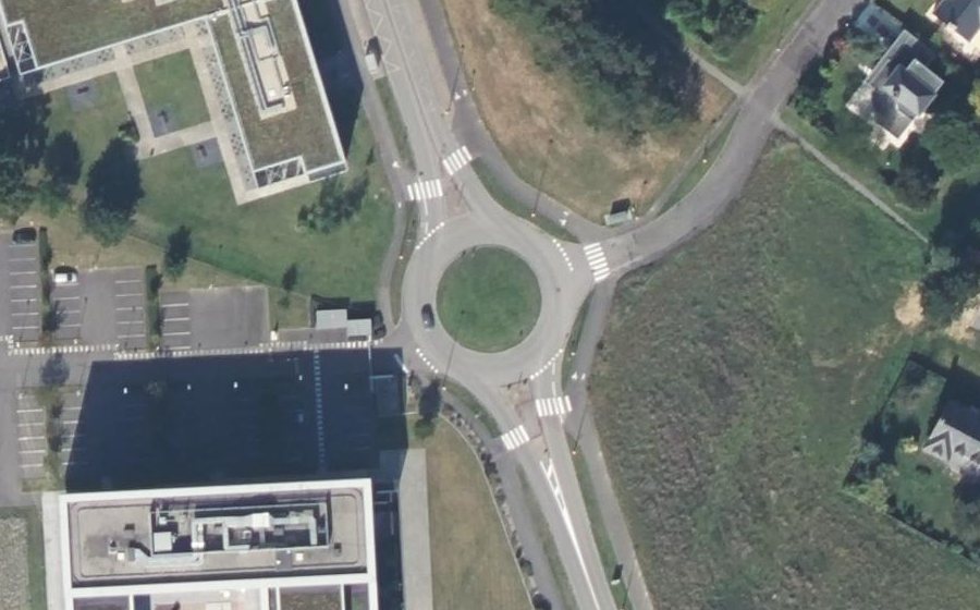 Vue aérienne du Rond-Point du Champ Rabey
