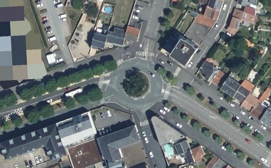 Vue aérienne du Rond-Point Gilbat Rouleau