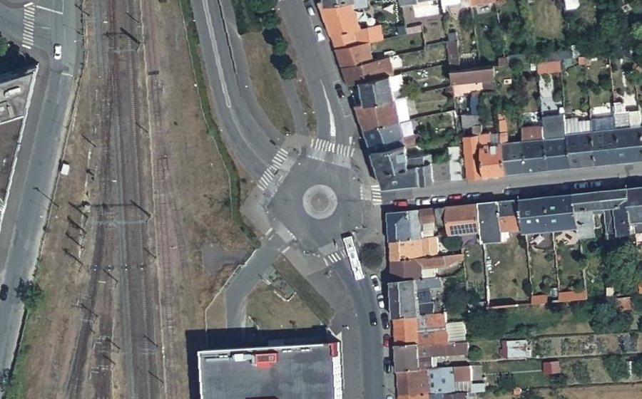 Vue aérienne du Rond-Point Auguste Brunet