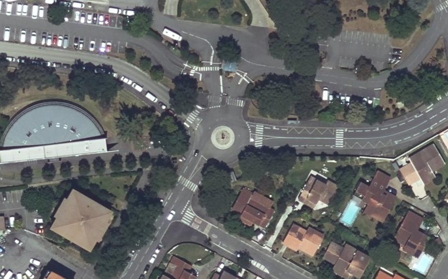 Vue aérienne du Rond-Point Evelyne-Jean Baylet