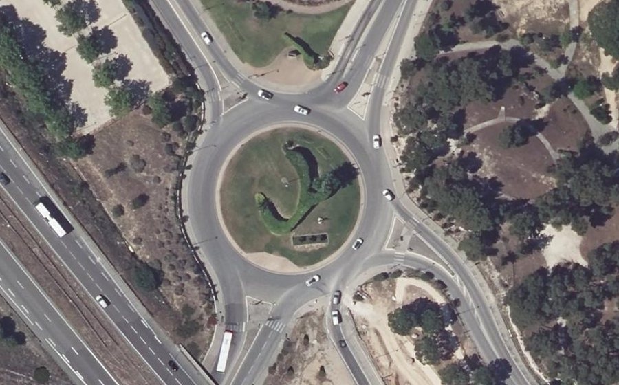 Vue aérienne du Rond-Point des Anciens Combattants d'Indochine