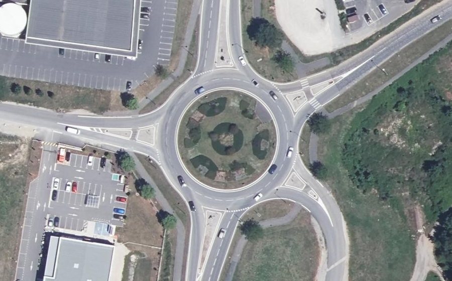 Vue aérienne du Giratoire de l'Estréniol