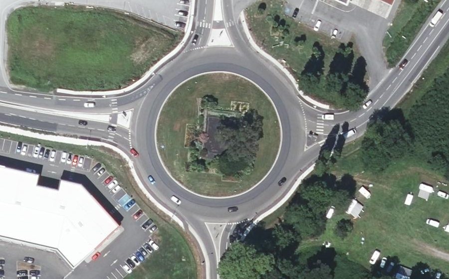 Vue aérienne du Rond-Point des Combattants d'Afrique du Nord