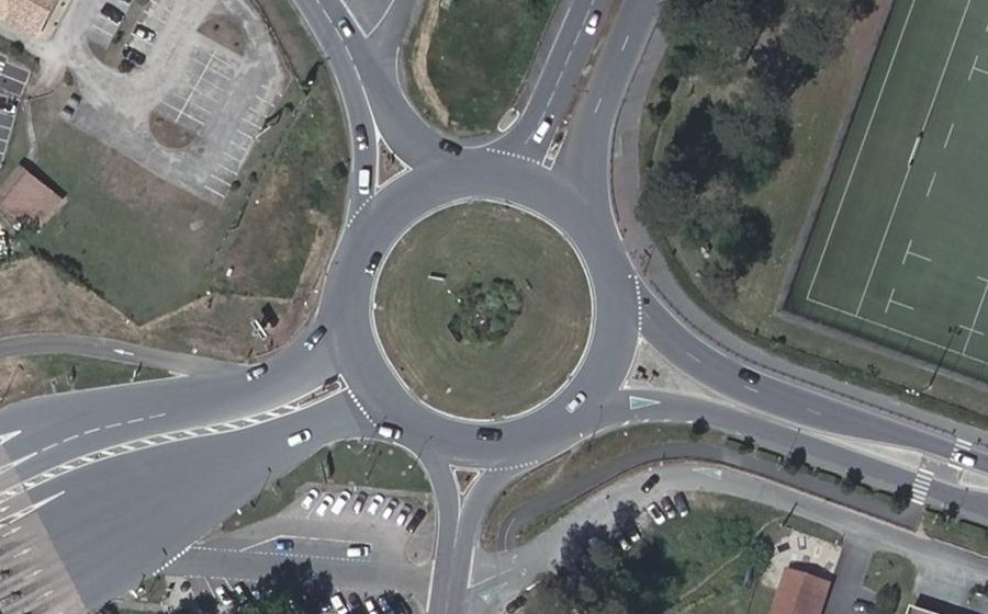 Vue aérienne du Rond-Point du Sauternais