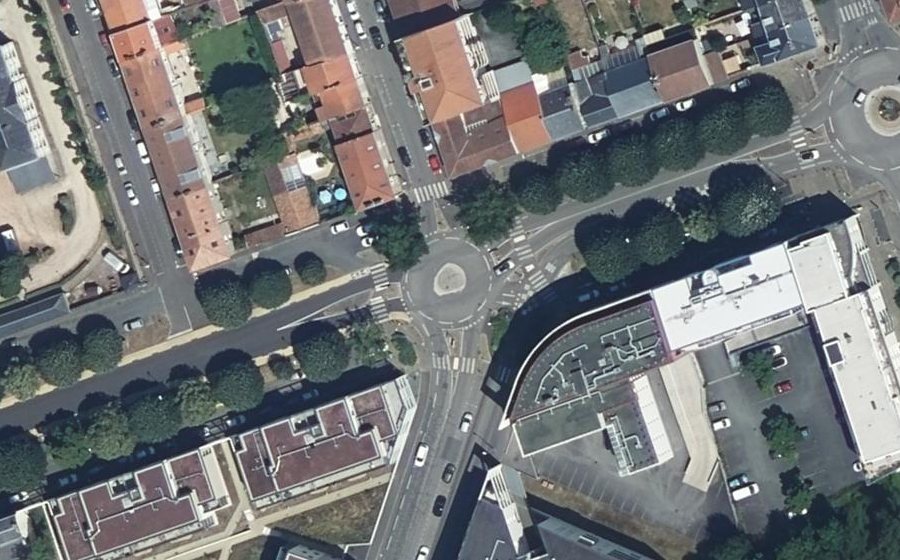Vue aérienne du Rond-Point de la Simbrandière