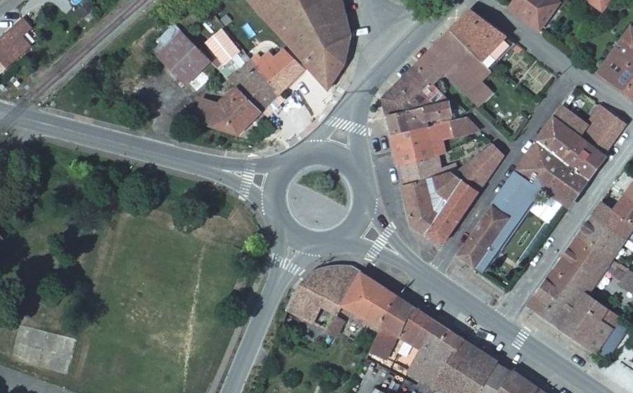 Vue aérienne du Rond-Point de Cahuzac