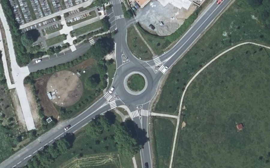 Vue aérienne du Giratoire de la Logne