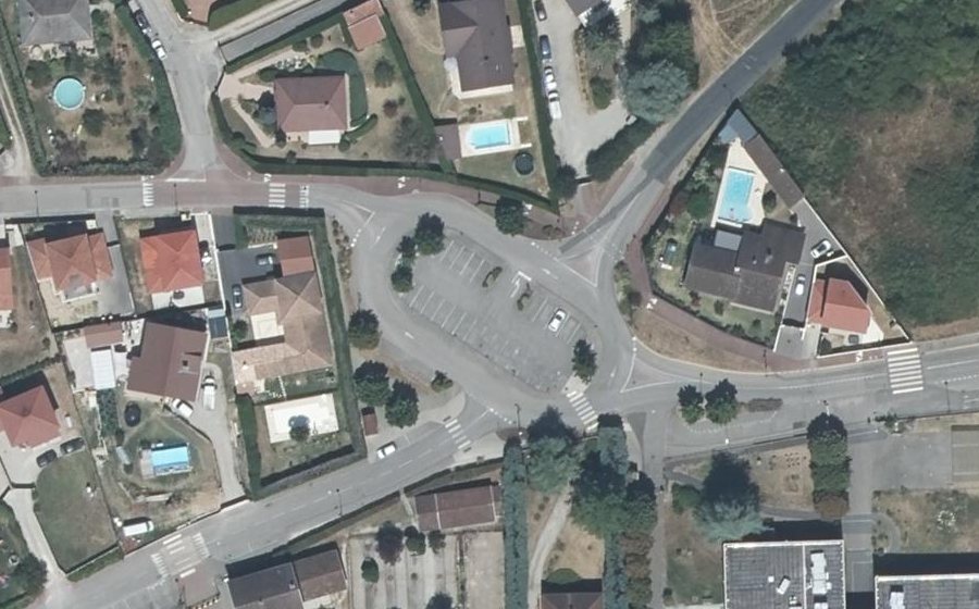 Vue aérienne du Rond-Point du Collège