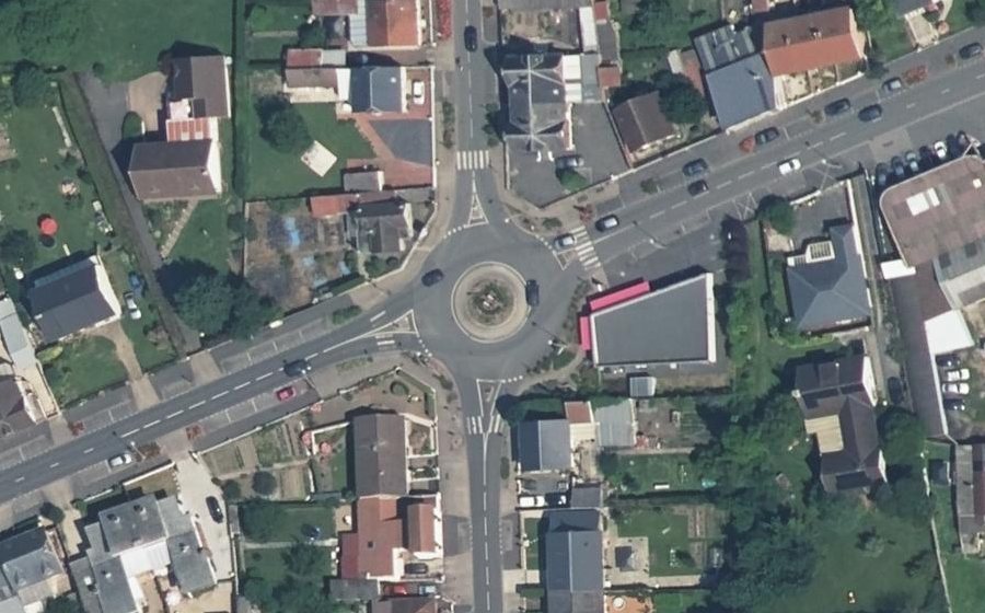 Vue aérienne du Rond-Point des Quatre-Chemins