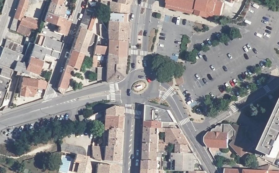 Vue aérienne du Rond-Point Carole Hoyez