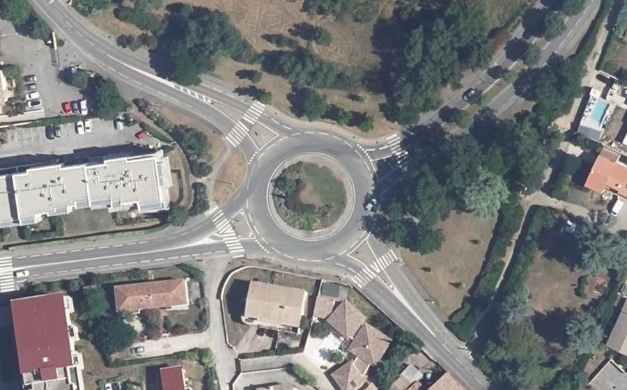 Vue aérienne du Rond-Point des Justes