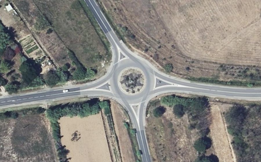 Vue aérienne du Rond-Point de las Comunes