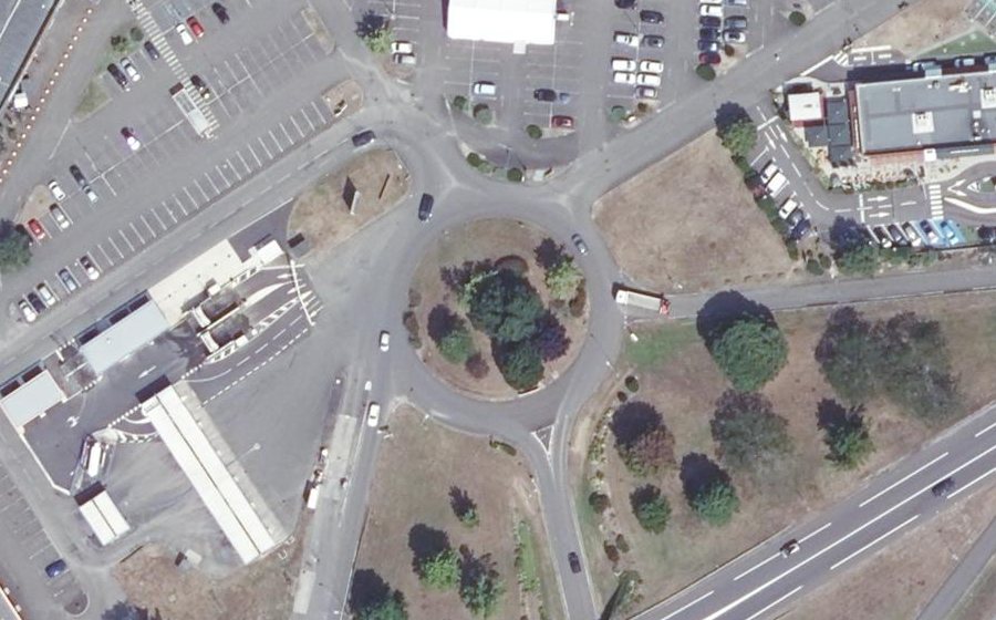 Vue aérienne du Rond-Point Aline Cailliatte