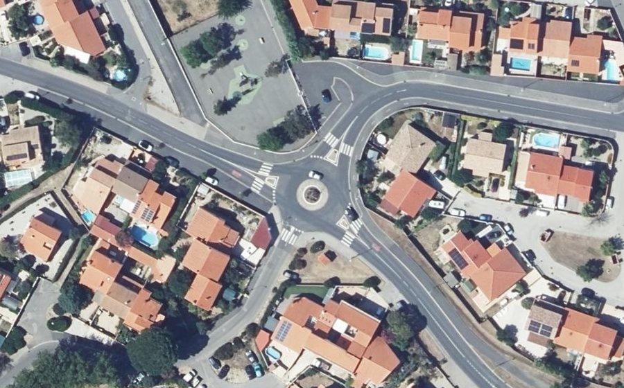 Vue aérienne du Rond-Point des Albères