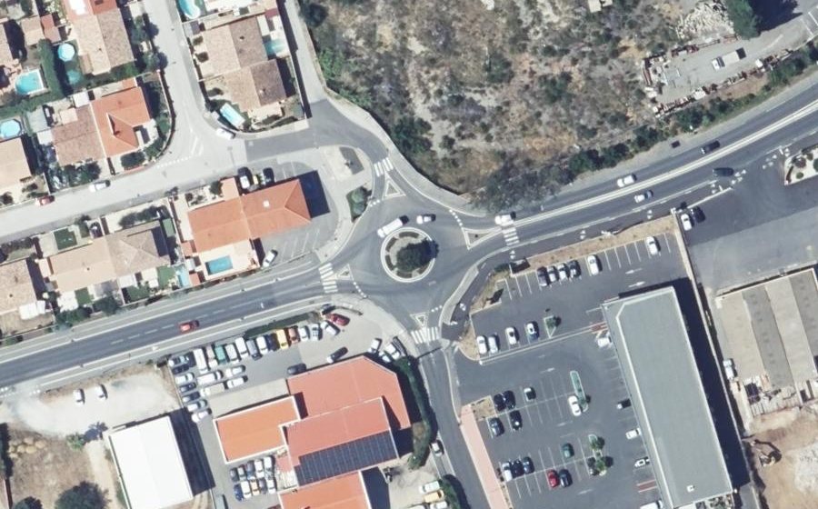 Vue aérienne du Rond-Point du Canigou