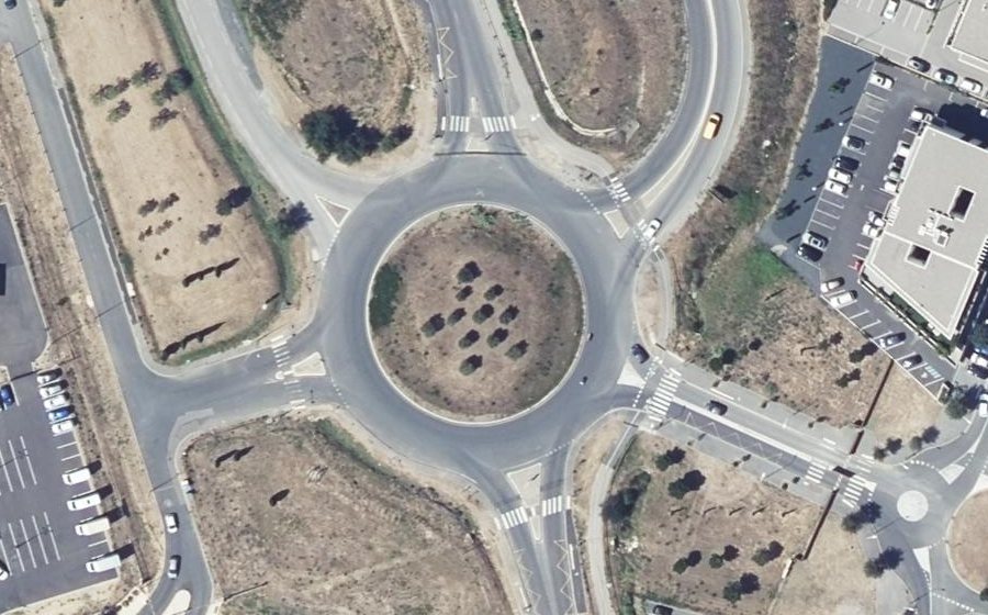 Vue aérienne du Rond-Point Antoine de Lavoisier