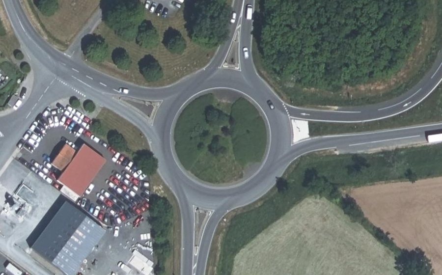 Vue aérienne du Rond-Point des Trois Provinces
