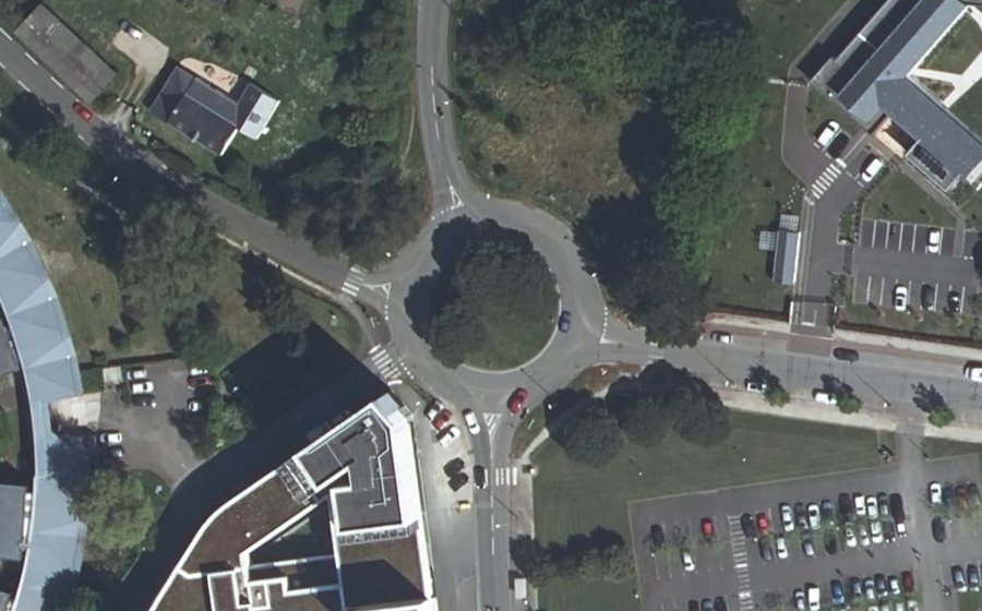 Vue aérienne du Rond-Point d'Heinlex