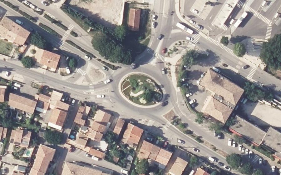 Vue aérienne du Rond-Point des Français Libres