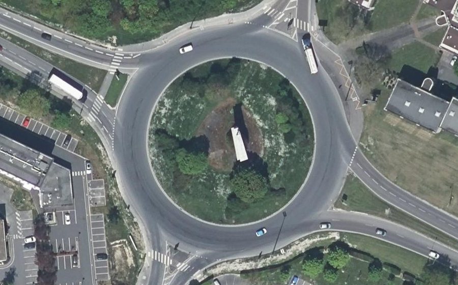 Vue aérienne du Rond-Point Porte Farman