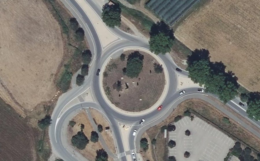 Vue aérienne du Rond-point de l'Autoroute