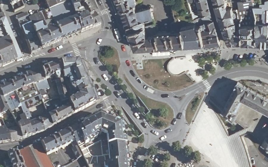 Vue aérienne du Place Duclos Pinot