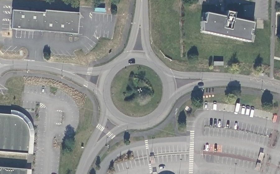 Vue aérienne du Rond-Point du Triskel