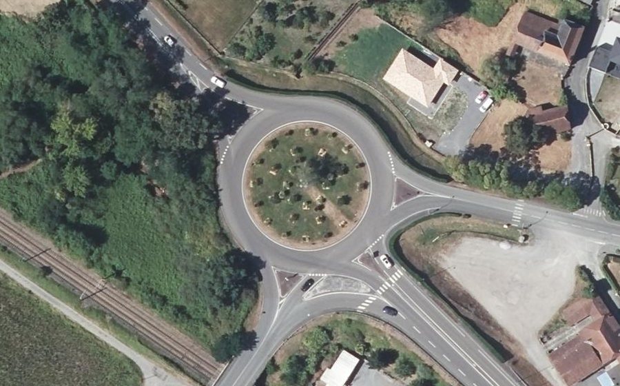 Vue aérienne du Rond-Point du Sacedon
