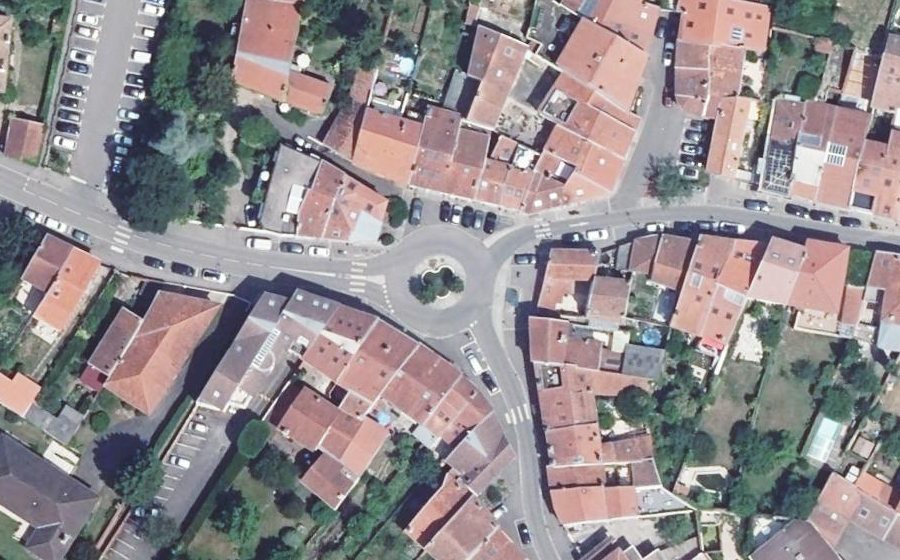 Vue aérienne du Place du Jet d'Eau