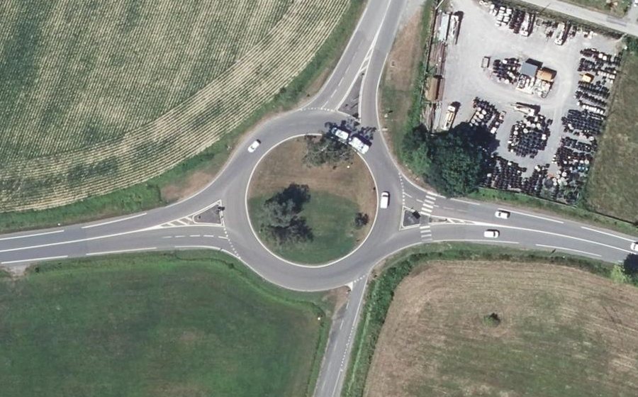 Vue aérienne du Rond-Point de l'Aviation
