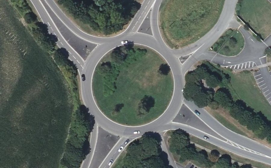 Vue aérienne du Rond-Point des Ambulancières