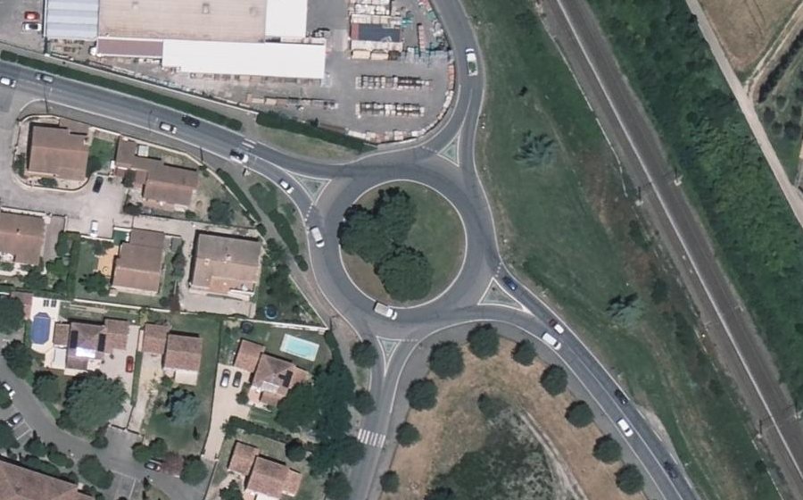 Vue aérienne du Rond-Point René Cassin