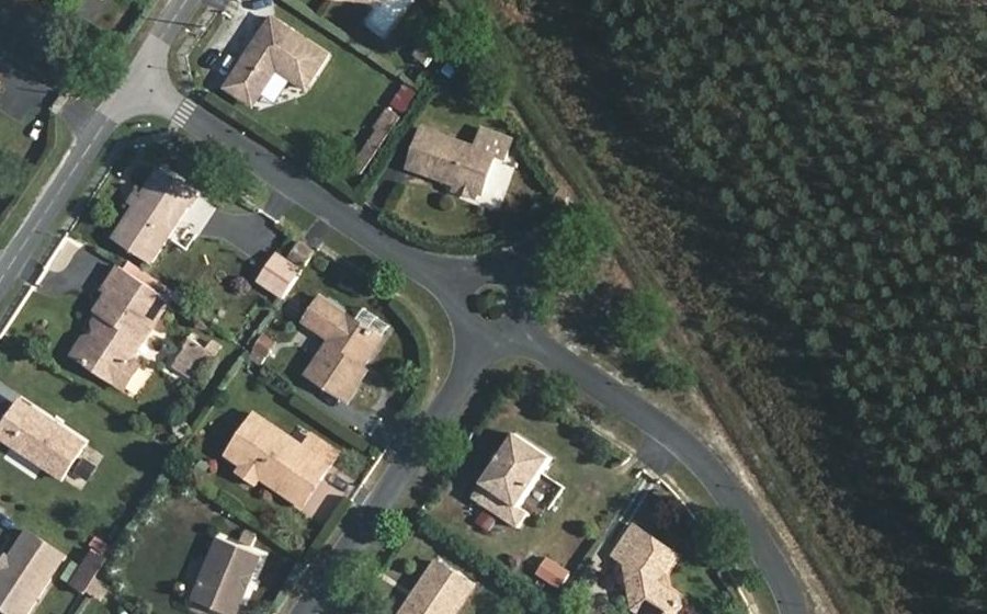 Vue aérienne du Rue des Palombes