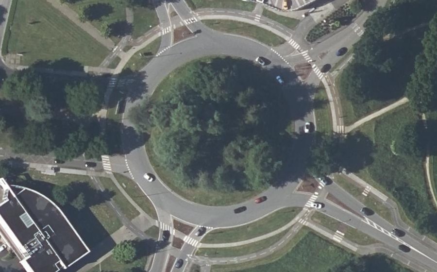Vue aérienne du Rond-Point de la Fleuriaye