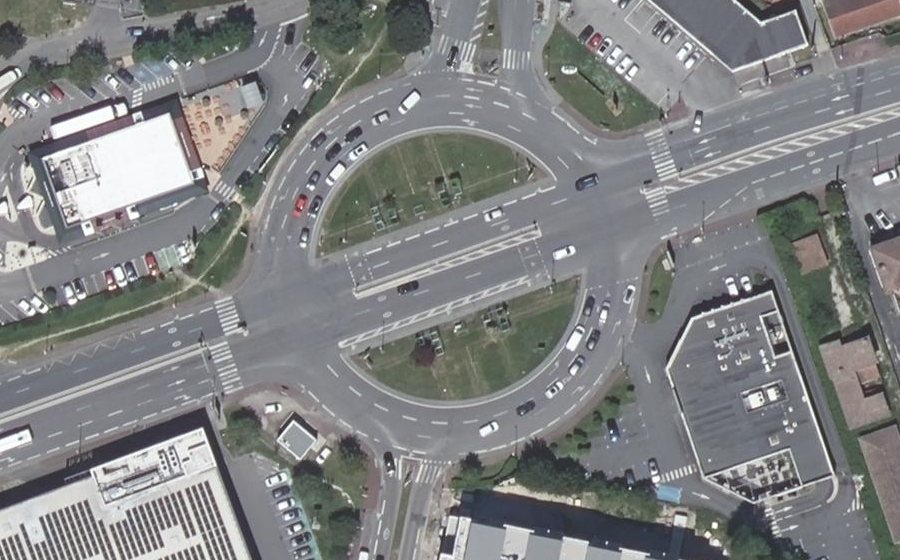 Vue aérienne du Rond-Point des Quatre Pavillons