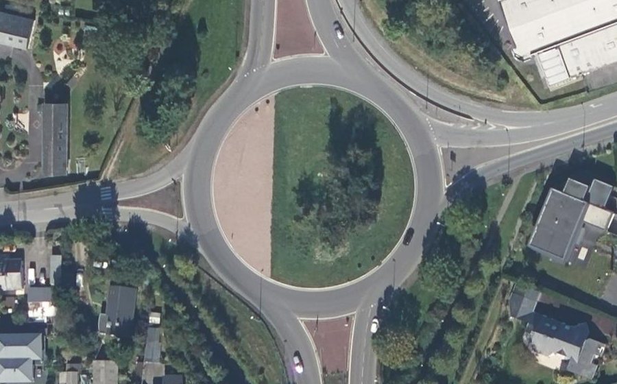 Vue aérienne du Rond-Point de la Croix Rouge