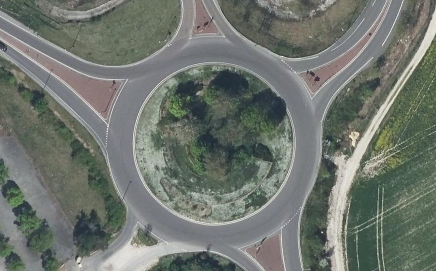 Vue aérienne du Rond-Point des Églantines