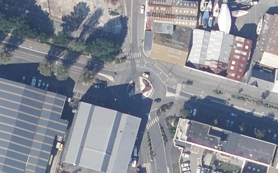 Vue aérienne du Rond-Point Paul Veron