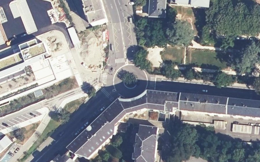 Vue aérienne du Place Lucien Biset