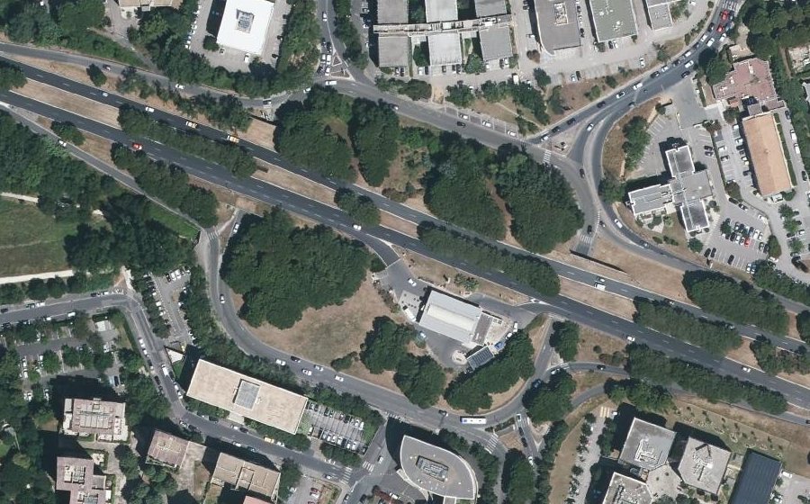 Vue aérienne du Rond-Point Évariste Galois