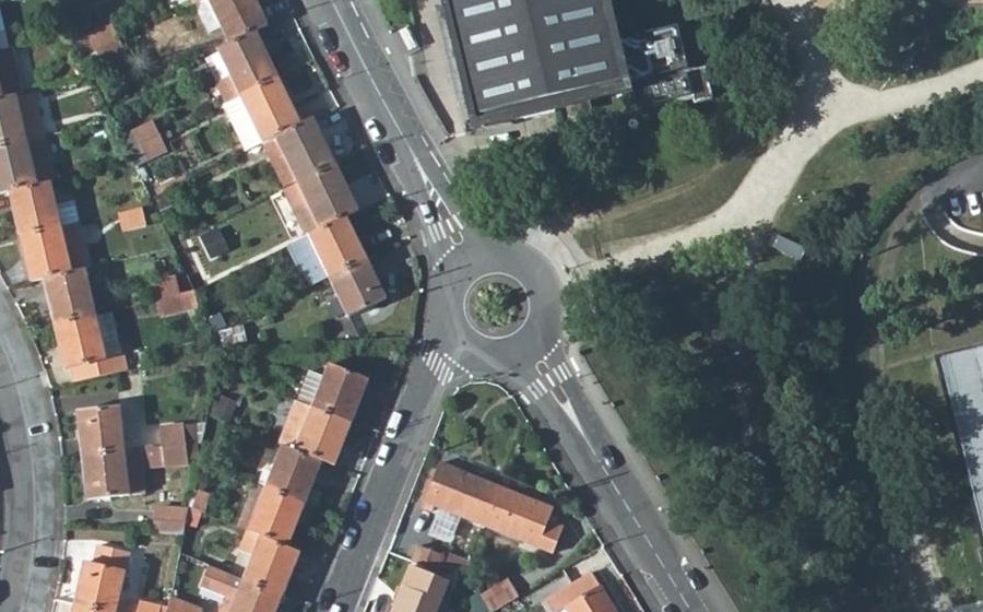 Vue aérienne du Rond-Point Raymond Cailleau