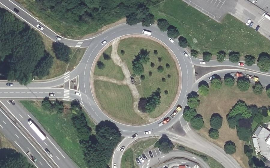 Vue aérienne du Rond-Point de la Plaisance