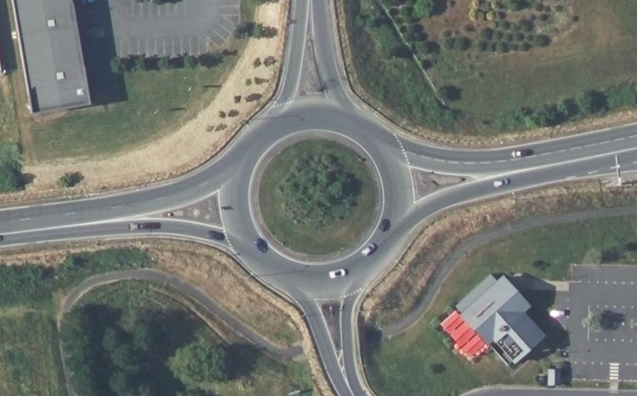 Vue aérienne du Rond-Point de Varennes