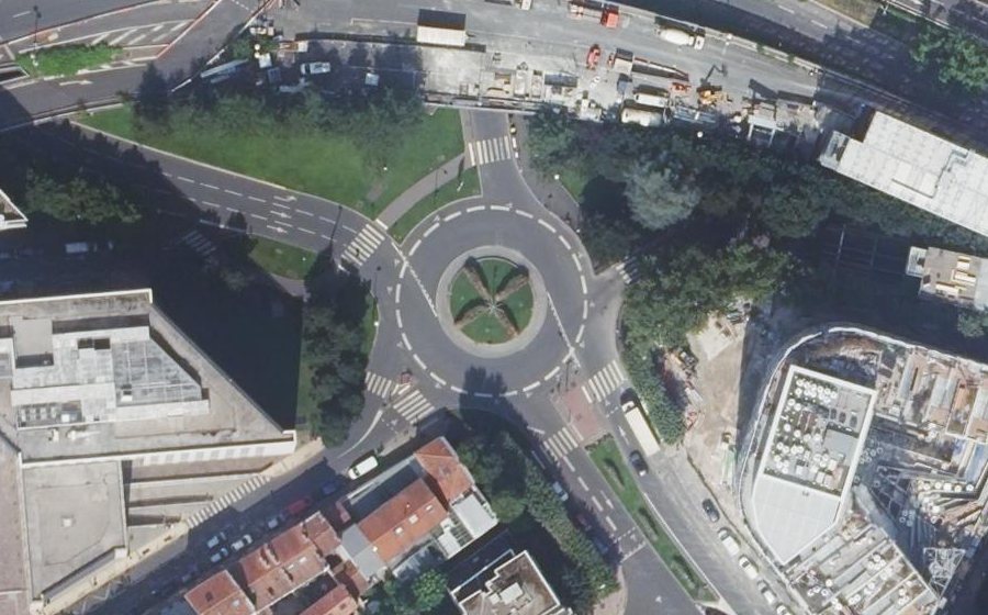 Vue aérienne du Rond-point de la Liberté