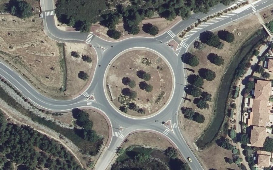 Vue aérienne du Rond-Point de la Côte des Roses