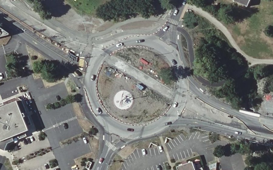 Vue aérienne du Rond-Point de la Pardieu