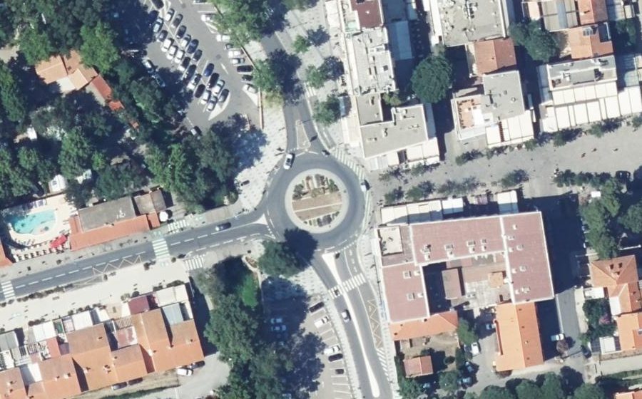 Vue aérienne du Rond-Point de l'Arrivée
