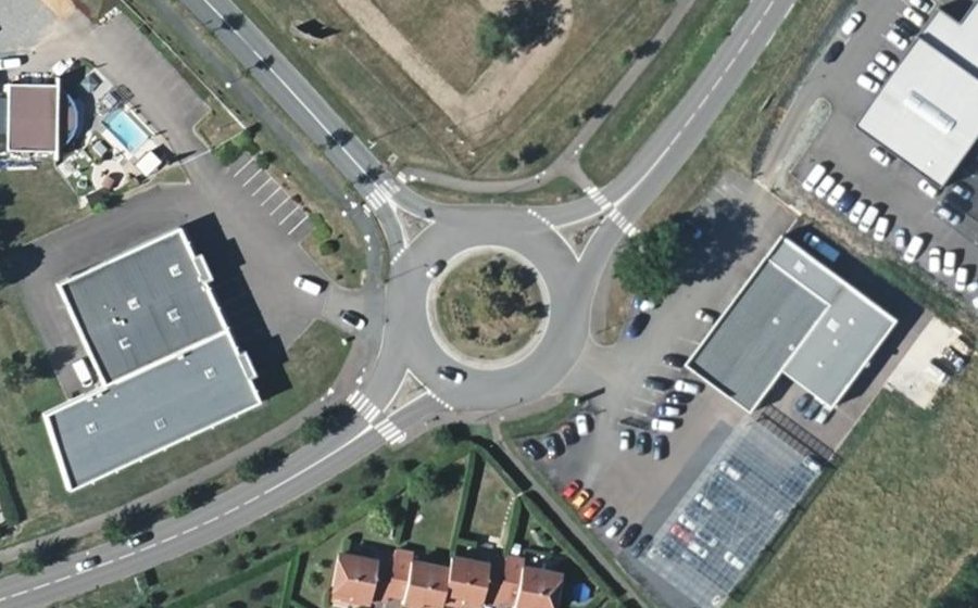 Vue aérienne du Rond-Point des Miquets
