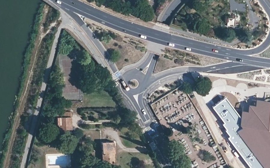 Vue aérienne du Rond-Point du Méjan