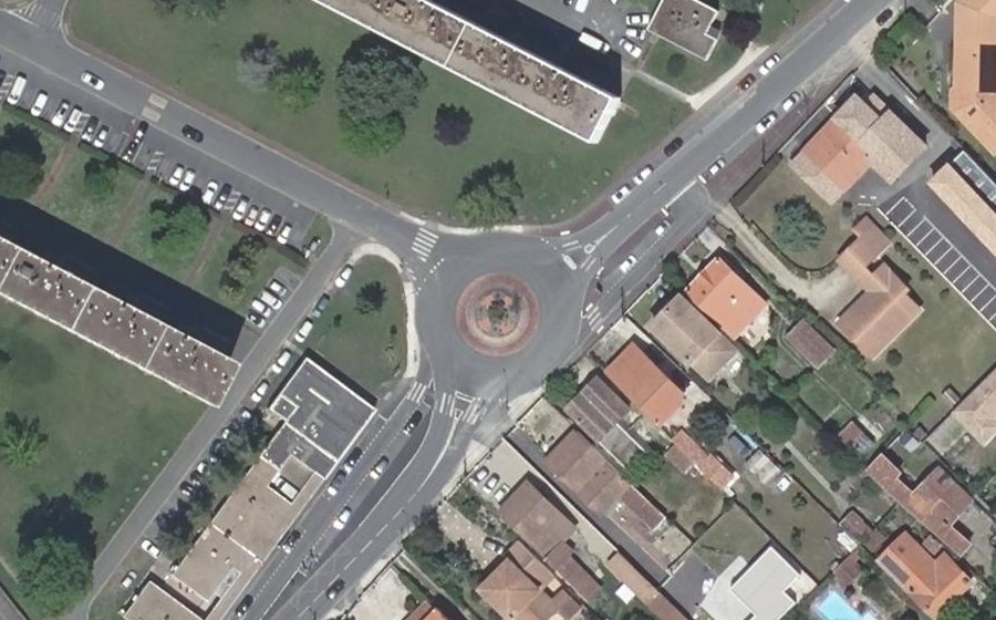 Vue aérienne du Rond-Point Jan Comenius